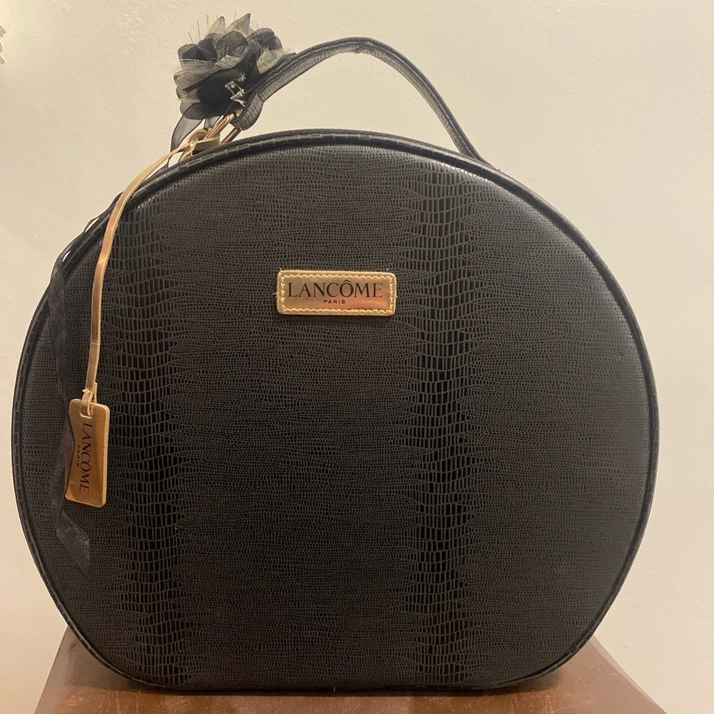 Lancome Paris Cosmetic Bag, Black Round  - The Parisian Holiday Makeup - Travel